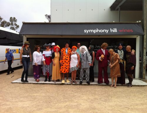 Ron Burgundy, Beetlejuice and friends visit our cellar door to celebrate a 40th birthday