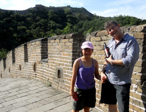 Danying helping to promote her wine in China which raises money for charities
